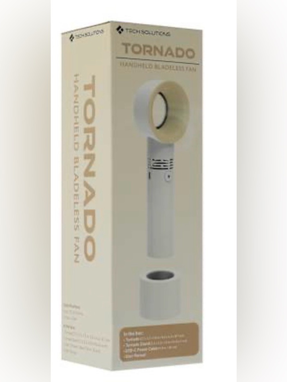 Tornado Handheld bladeless Fan - White